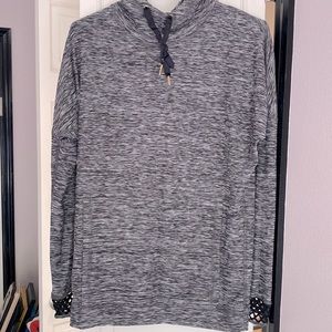 Alala space dye black/white-gray long sleeve athletic top hoodie.